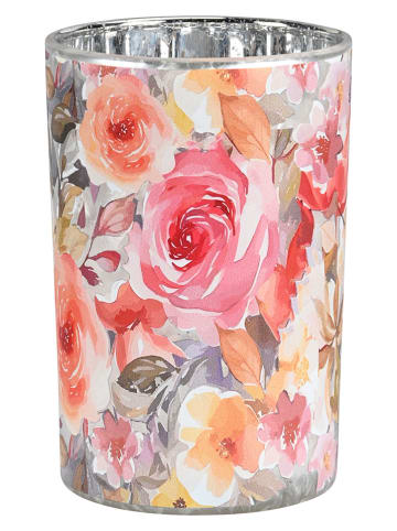 Windlicht ''Rozen'' meerkleurig - (H)19 x Ø 12 cm