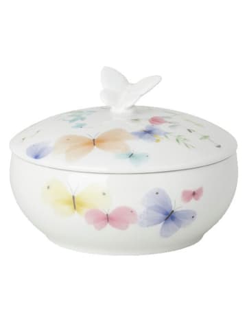 Pojemnik "Blumenwiese" w kolorze białym ze wzorem - Ø 12,5 cm