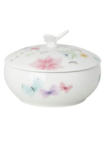Pojemnik "Blumenwiese" w kolorze białym ze wzorem - Ø 12,5 cm