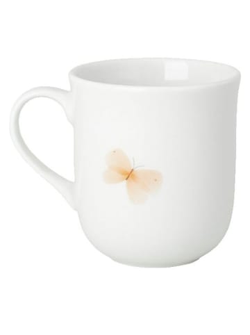Kaffeetasse "Blumenvasen" in Weiß/ Bunt - (H)12 x Ø 9 cm