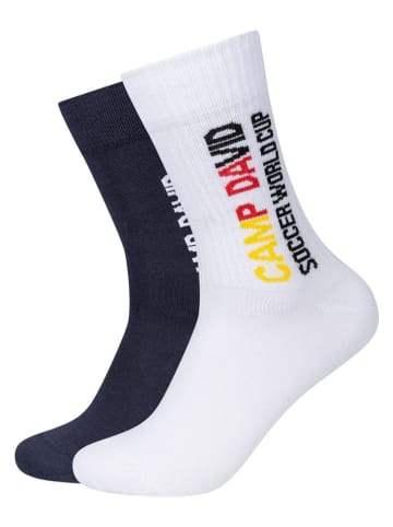 4er-Set: Socken in Dunkelblau/ Weiß