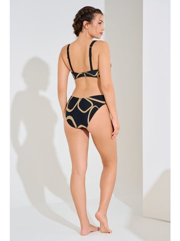 Biustonosz bikini w kolorze czarno-beżowym