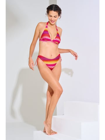 Biustonosz bikini w kolorze czerwono-fioletowo-żółtym