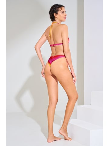 Biustonosz bikini w kolorze czerwono-fioletowo-żółtym
