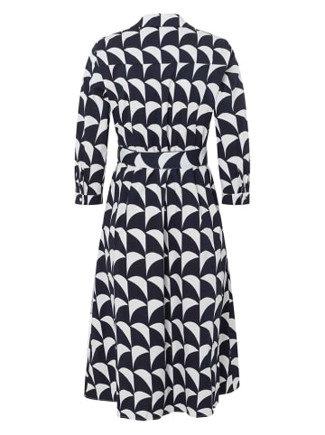 Jurk donkerblauw/wit