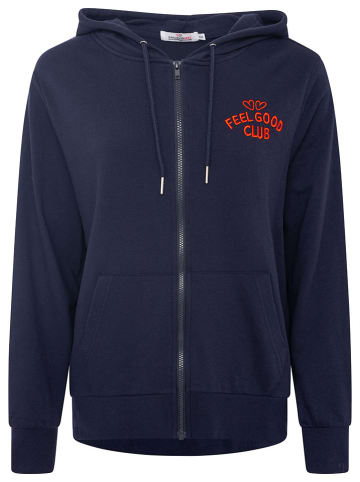 Sweatvest "Feel Good Club" donkerblauw