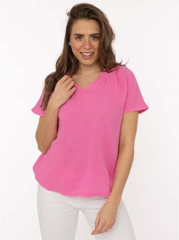 Mousseline blouse roze