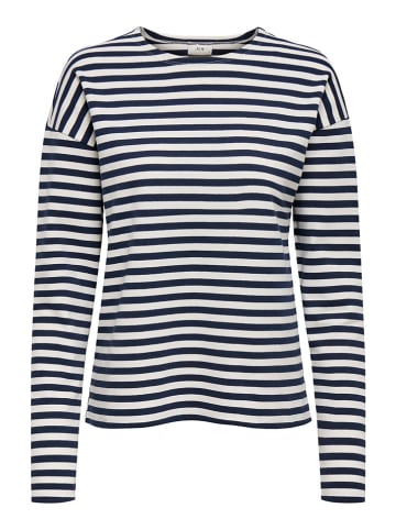 Longsleeve "Isa" donkerblauw/wit