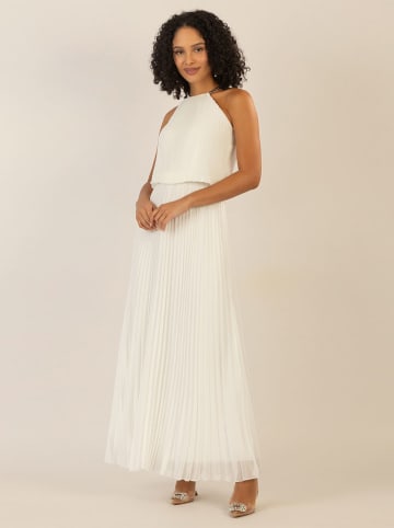 Plisseekleid in Creme