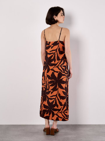 Kleid in Orange/ Schwarz