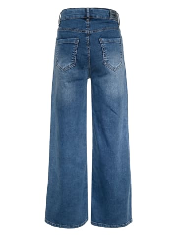 Spijkerbroek - wide leg - donkerblauw