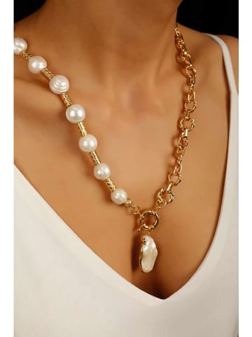 Vergulde ketting met sierelementen - (L)50 cm