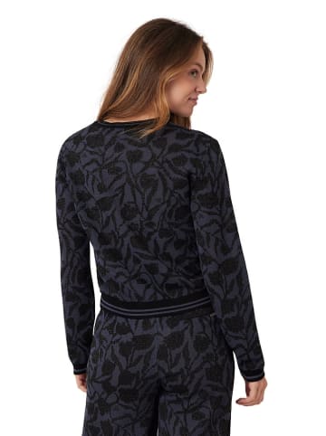 Pullover in Dunkelblau/ Schwarz