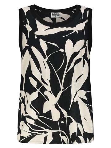 Blousetop zwart/crème