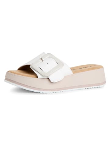 Leren slippers wit