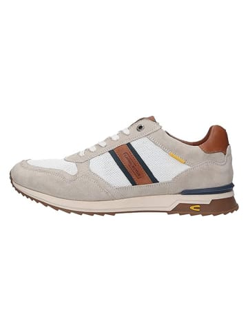 Skórzane sneakersy w kolorze jasnobrązowo-beżowo-białym