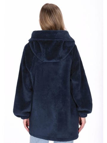 Fleece-Mantel in Dunkelblau