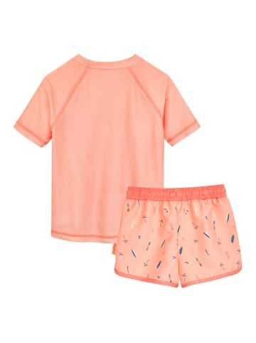 2tlg. Badeoutfit "Surfbrett Palmen" in Orange