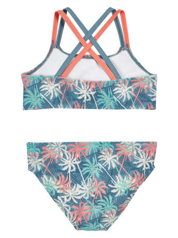 Bikini "Palms" w kolorze niebiesko-biało-pomarańczowym