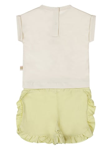 2-delige outfit crème/groen
