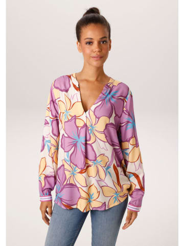 Bluse in Lila/ Gelb