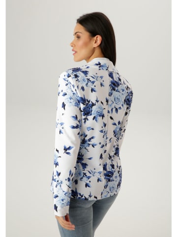 Blazer in Weiß/ Blau