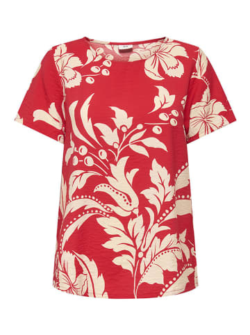 Blouse "Troya" rood/beige
