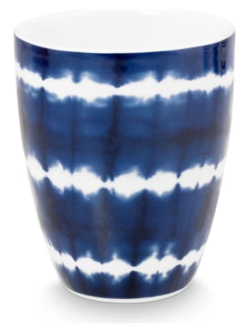 Kubek "Tie-Dye" w kolorze biało-niebieskim - 425 ml