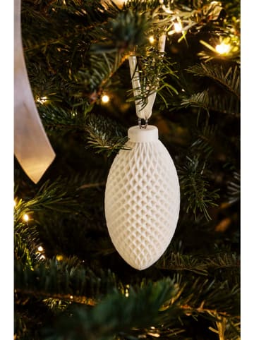 Ozdoba choinkowa w kolorze białym - wys. 14 x Ø 6,5 cm