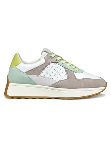 Skórzane sneakersy "Amabel" w kolorze zielono-białym