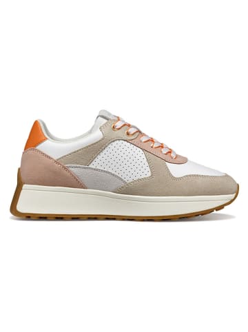 Skórzane sneakersy "Amabel" w kolorze biało-beżowym