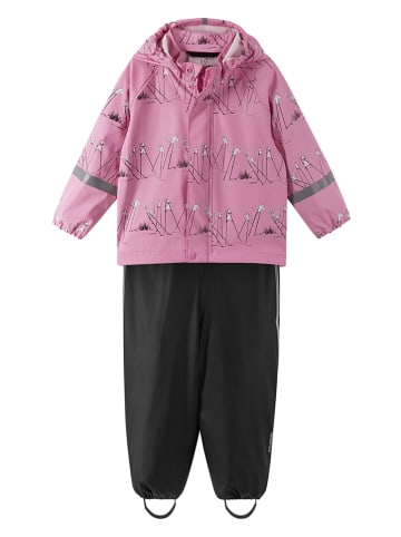 2tlg. Regenoutfit "Moomin" in Rosa/ Schwarz