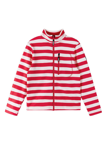 Fleecejacke "Iisisti" in Weiß/ Rot