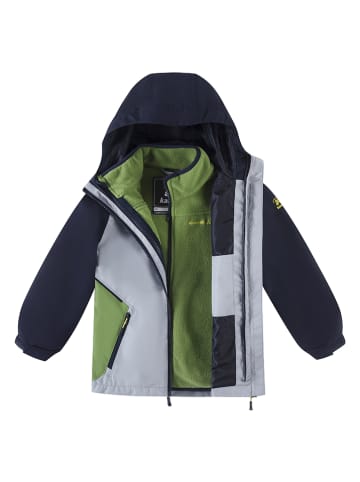 3in1-Regenjacke "Silas" in Grau/ Schwarz/ Grün