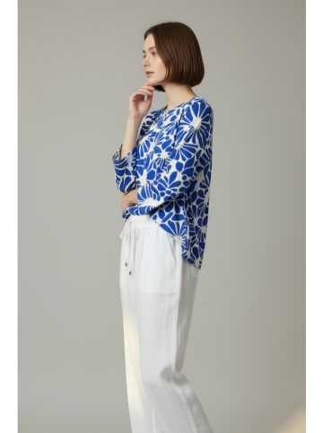 Blouse blauw/wit