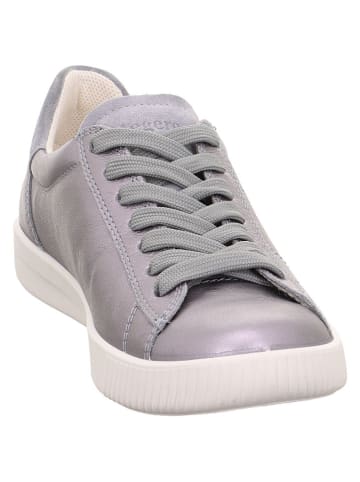 Skórzane sneakersy "Silence" w kolorze srebrnym