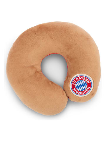 Poduszka "FC Bayern München Bear Berni" w kolorze jasnobrązowo-czerwonym - dł. 25 cm