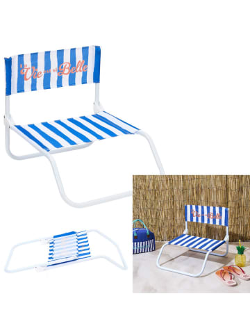 Klappstuhl "Dolce Vita" in Blau/ Weiß - (B)44 x (H)47 x (T)52 cm