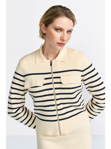 Cardigan in Beige/ Schwarz