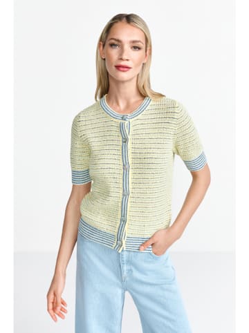 Cardigan in Gelb/ Blau
