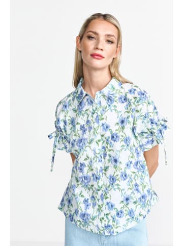 Blouse lichtblauw/wit