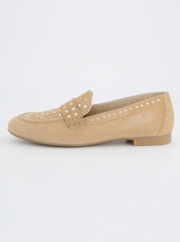 Leren mocassins beige