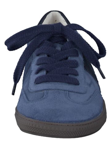 Skórzane sneakersy w kolorze niebieskim