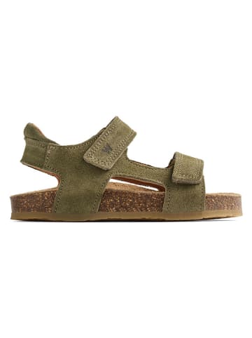 Leren sandalen "Corey" kaki