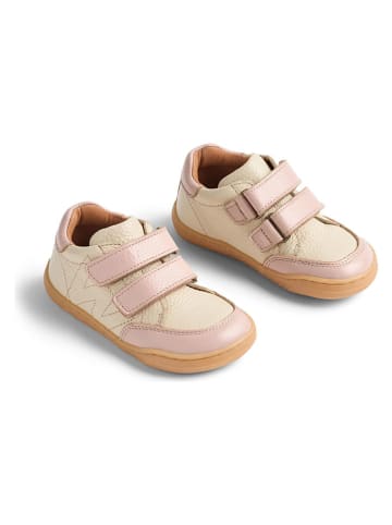 Leren sneakers "Barres" beige/lichtroze