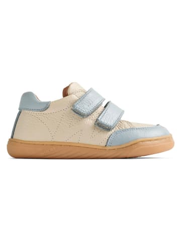 Leren sneakers "Barres" beige/lichtblauw