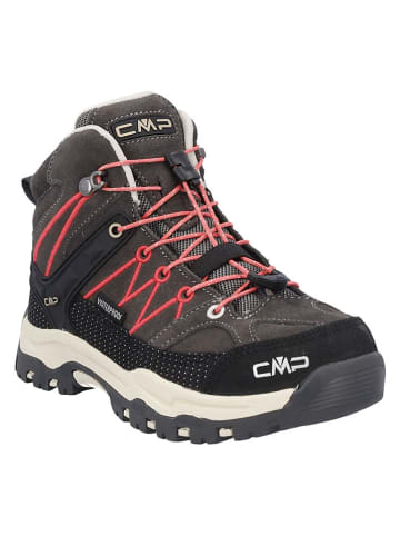 Leder-Trekkingschuhe "Rigel Mid" in Anthrazit/ Rot