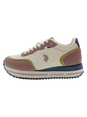 Sneakersy w kolorze jasnoróżowo-granatowo-kremowym