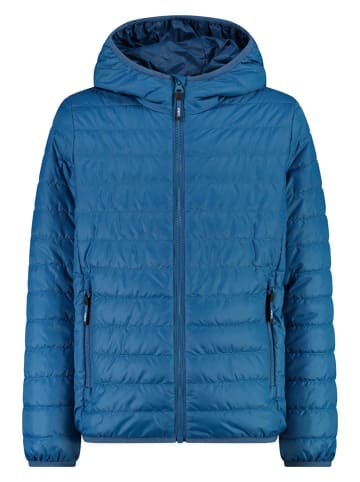Doorgestikte jas blauw