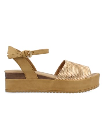 Keilsandaletten in Beige